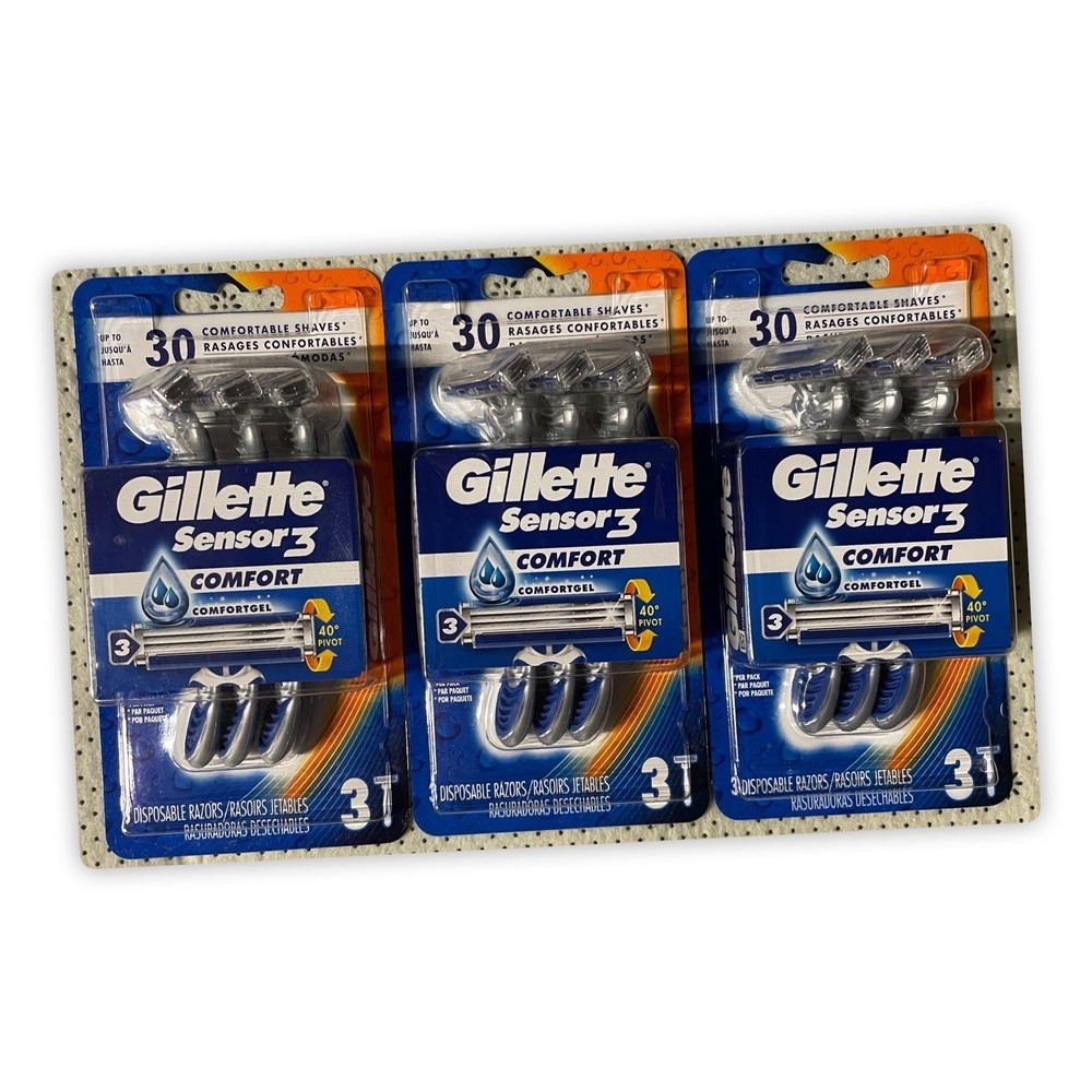 Gillette Sensor3 Comfort Comfort Gel Disposable‎ Razors, 3 Packs Of 3